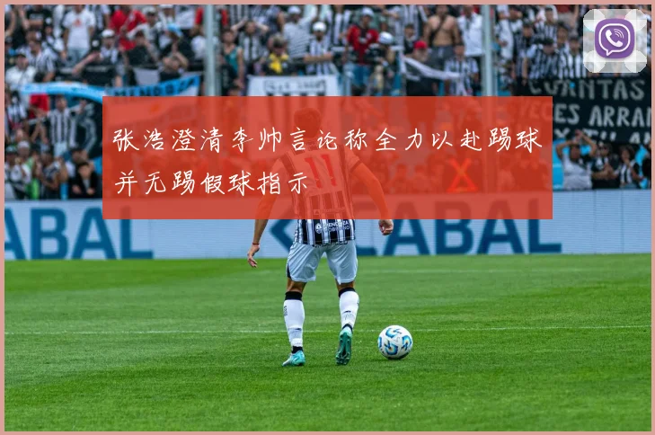 张浩澄清李帅言论称全力以赴踢球并无踢假球指示